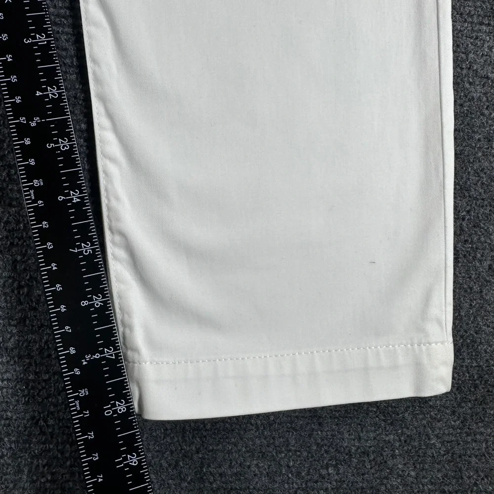 Banana Republic Fulton Skinny Pants Mens 33x30 White Chino Trousers Stretch
